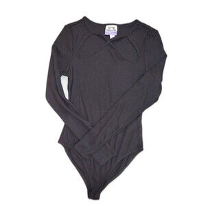 Future Collective Long Sleeve Cut Out Bodysuit Black XS